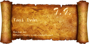 Tasi Iván névjegykártya
